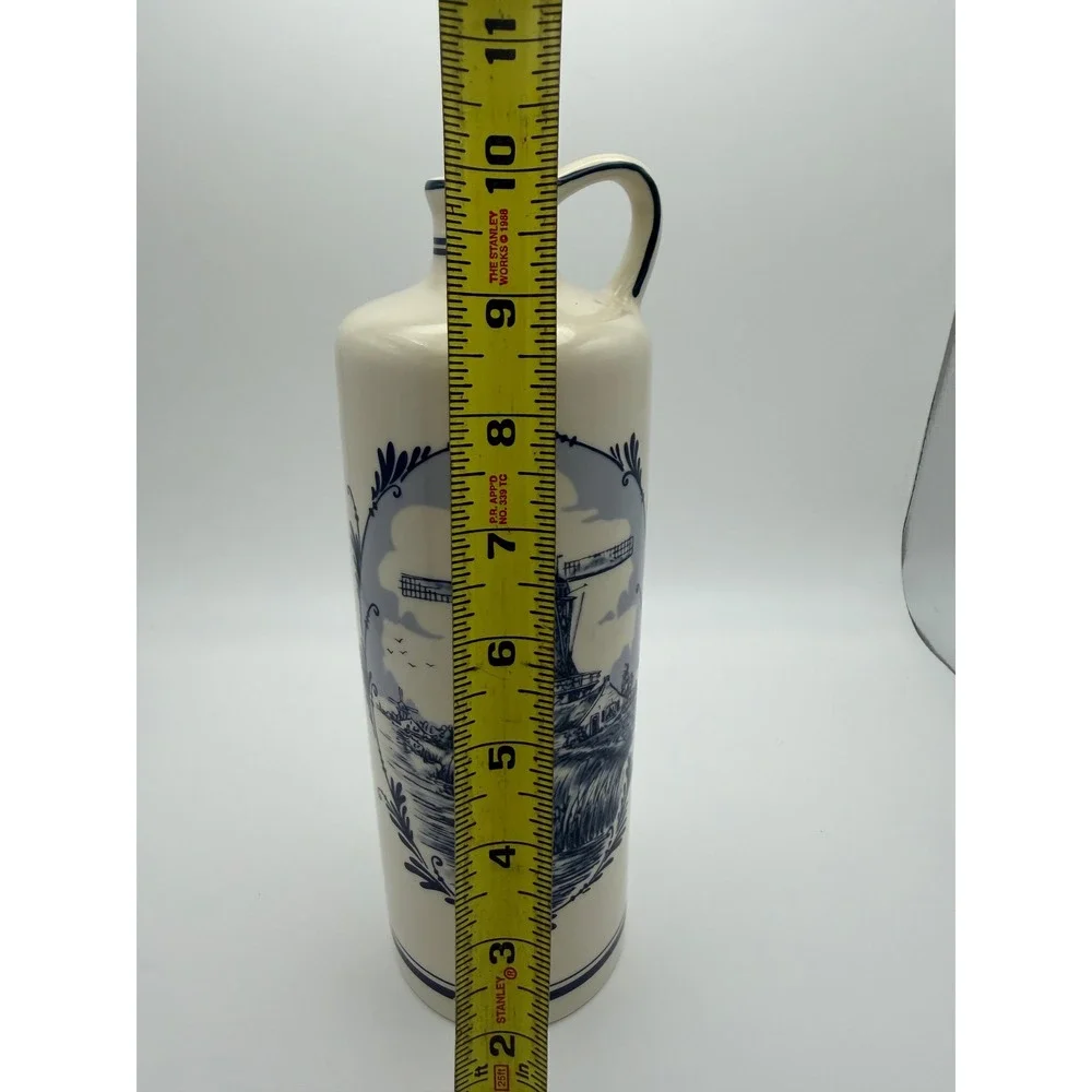 Blue Delft Bols Distilleries Holland Ceramic Gin Jug Windmill Decanter 700ml‎
